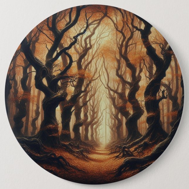Gothic Autumn woods 6 Inch Round Button (Front)