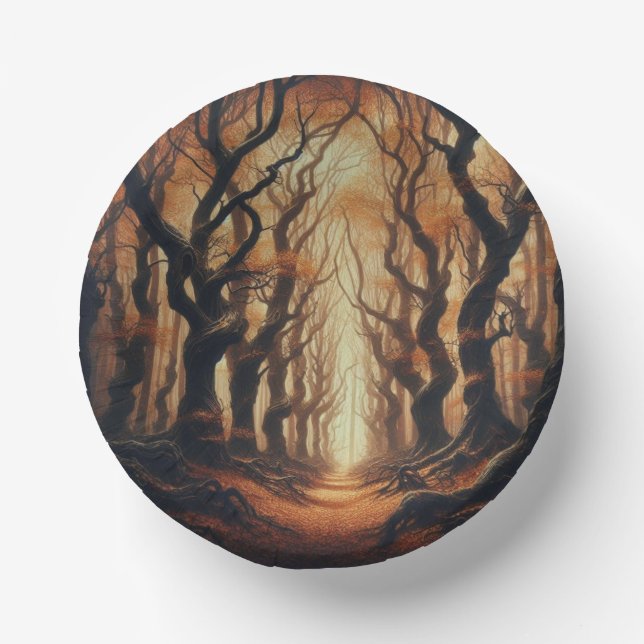 Gothic Autumn woods Paper Plate (Front)