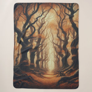 Gothic Autumn woods Sherpa Blanket