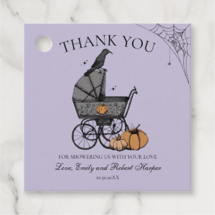 Gothic Baby Carriage Baby Shower Thank You Favour Tags