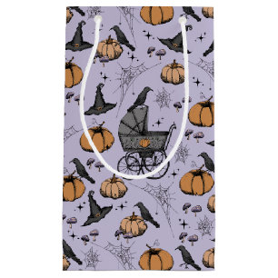 Gothic Baby Carriage Halloween Purple Small Gift Bag