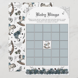 Gothic Baby Shower Blue Rocking Horse Baby Bingo