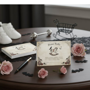Gothic Baby Shower Diaper Raffle Enclosure Card
