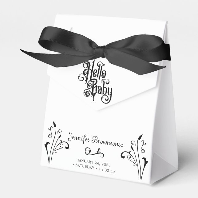 Gothic Baby Shower Theme Party Favor Box (Front Side)