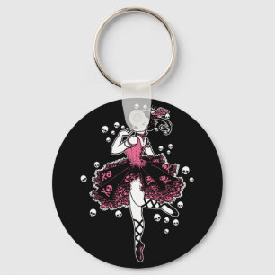 Gothic Ballerina in Pink Keychain