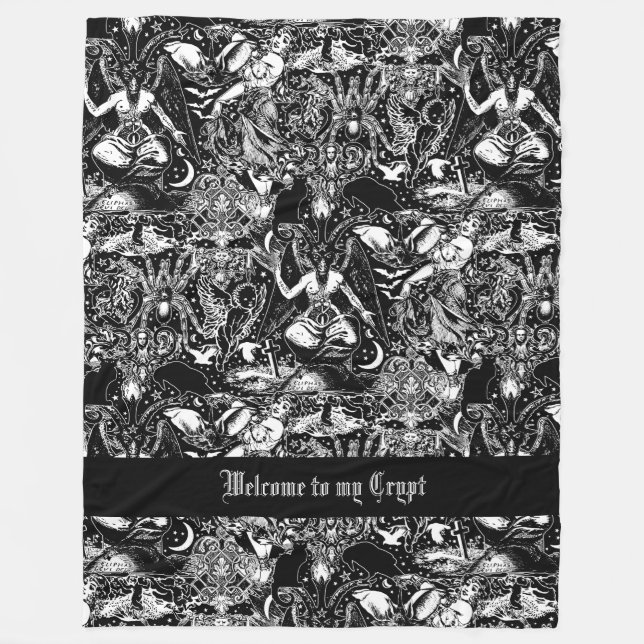 Gothic Baphomet Dark Arts Alternative Fleece Blanket (Front)