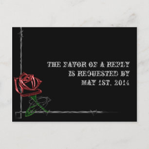 Gothic Barbed Wire and Rose Elegant RSVP Postcard