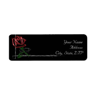 Gothic Barbed Wire and Rose Return Address