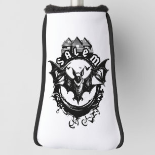 Gothic Bat And Salem Witch House Golf Head Cover