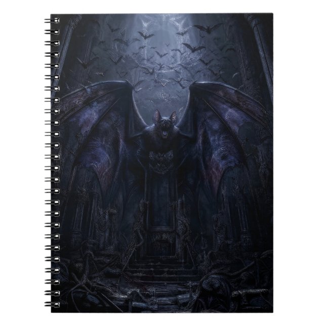 Gothic Bat Dark Night Art Print Notebook (Front)