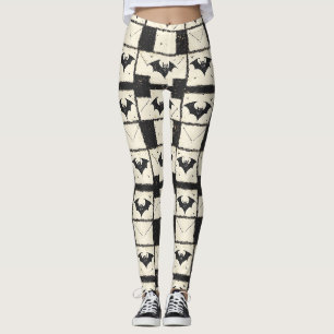 Gothic Bat Grunge Halloween Pattern Leggings