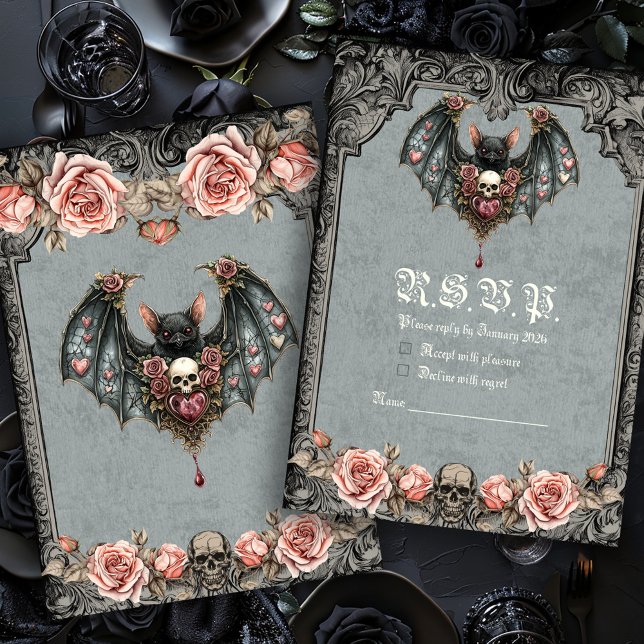 Gothic Bat RSVP Card (Creator Uploaded)