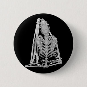 Gothic Bat Skeleton 2 Inch Round Button