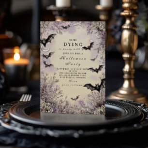 Gothic Bats and Stars Halloween Celebration Invitation