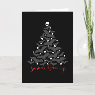 Gothic Bats Christmas Tree Holiday Card