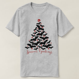 Gothic Bats Christmas Tree T-Shirt