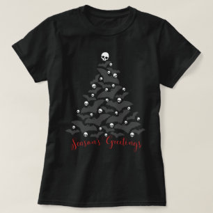 Gothic Bats Christmas Tree T-Shirt