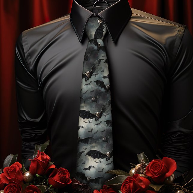 Gothic Bats Halloween | Gothic Wedding Tie (Show your friends your batty side with this bats tie, perfect for Gothic Weddings or Halloween)