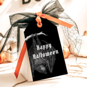Gothic Bats Happy Halloween Party Gift Tags