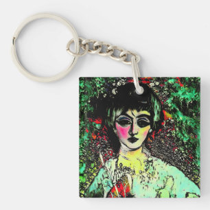 Gothic Beauty Portrait Keychain