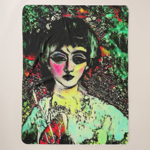 Gothic Beauty Portrait  Sherpa Blanket