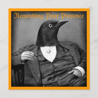 Gothic Bird-Man Halloween Invitation