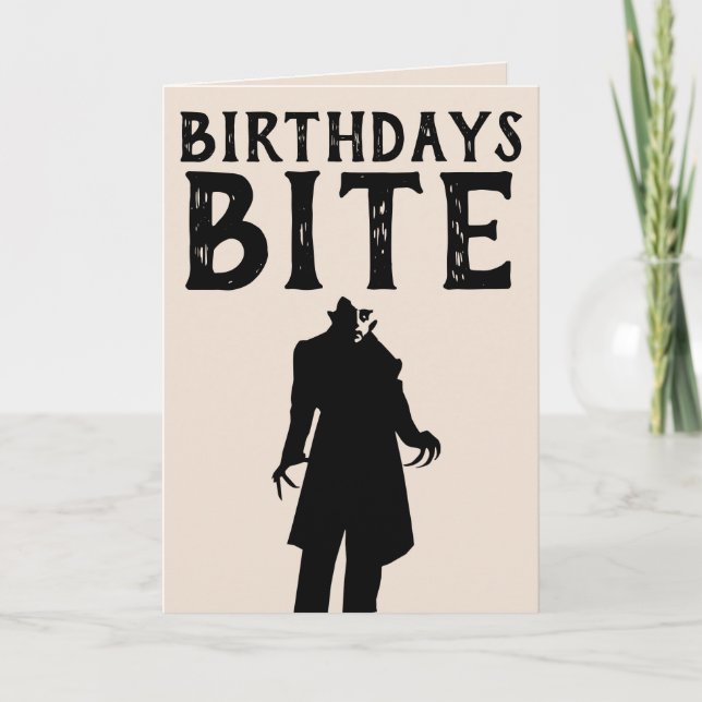 GOTHIC BIRTHDAY VAMPIRE GREETING CARD (Front)