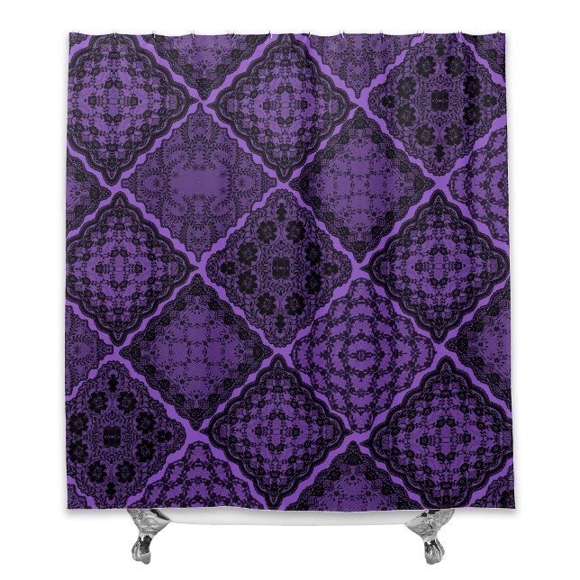 Gothic Black and Purple Faux Lace Quilt (Creator Uploaded)