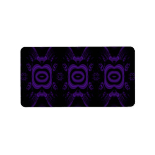 Gothic Black and Purple Floral Pattern. Label