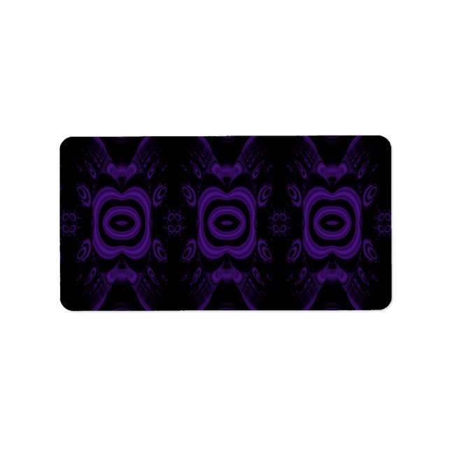 Gothic Black and Purple Floral Pattern. Label (Front)