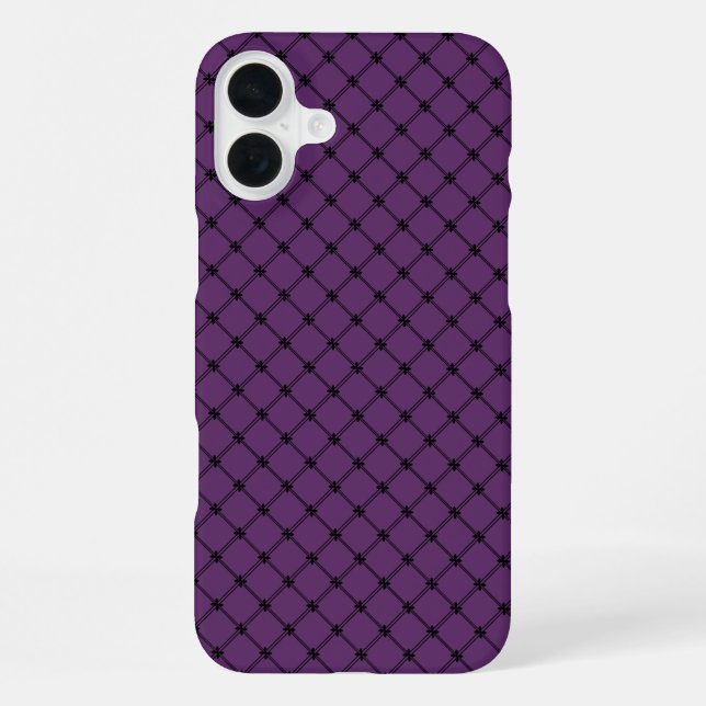 Gothic Black and Purple Pattern iPhone Case (Back)