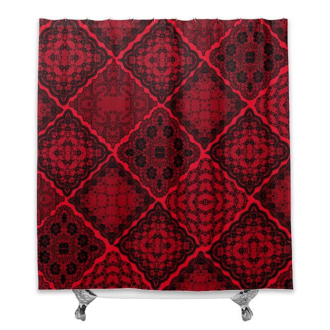 Gothic Black and Red Faux Lace Quilt (Creator Uploaded)