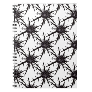 Gothic Black and White Thistle Pattern Halloween Notebook
