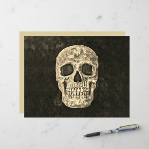 Gothic Black Beige Human Skull Texture