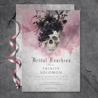 Gothic Black & Burgundy Floral Skull Bridal Lunch