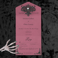 Gothic Black Burgundy Halloween Filigree No Dinner