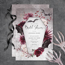 Gothic Black & Burgundy Spooky Bridal Shower