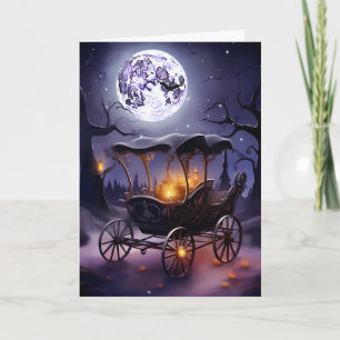 Gothic Black Carriage Halloween Card