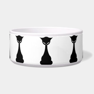 gothic black cat cat food bowl