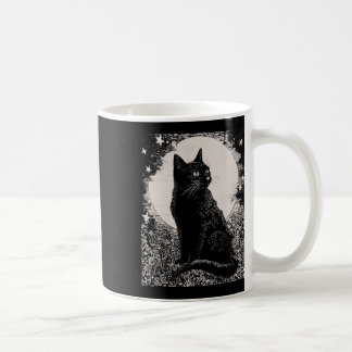 Gothic Black Cat In Garden Plant Flower Witch Hall Coffee Mug