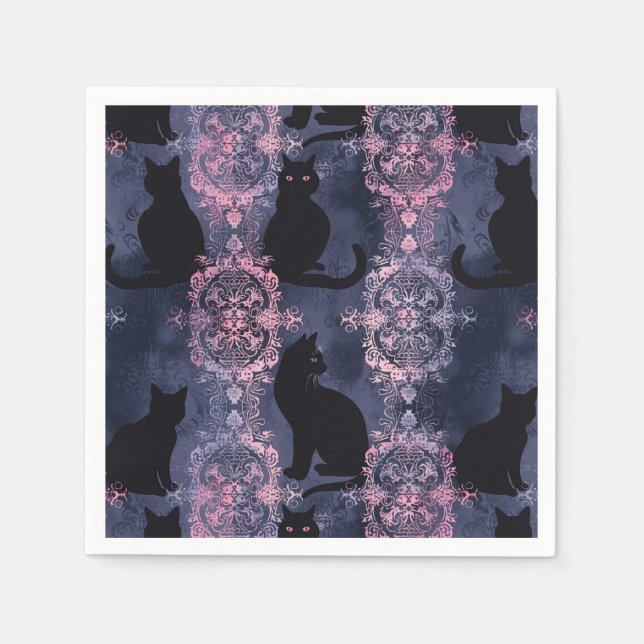 Gothic black cats patten  napkin (Front)
