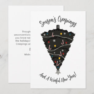 Gothic Black Christmas Tree Holiday Card