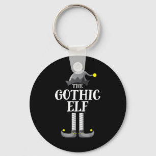 Gothic Black Elf Matching Family Group Christmas P Keychain