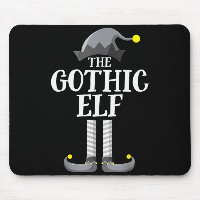 Gothic Black Elf Matching Family Group Christmas P Mouse Pad (Front)