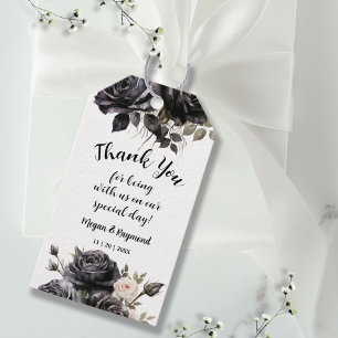 Gothic Black Florals Vintage Wedding Favour Gift  Tags