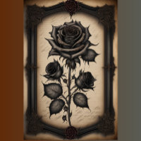 Gothic Black Flower Decoupage paper
