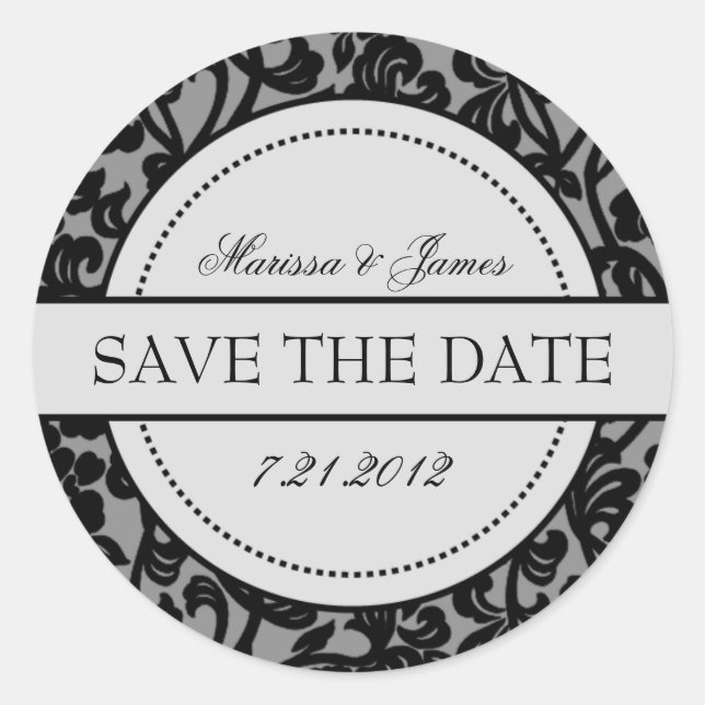 Gothic Black & GreyFlourish Envelope Seals (Front)