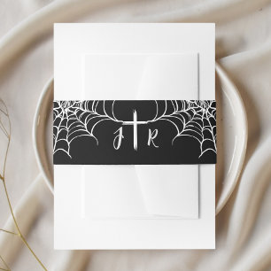Gothic Black HalloWedding Invitation Belly Bands Band