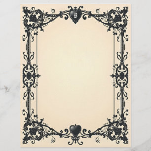 Gothic Black Heart Letterhead