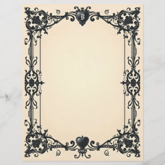 Gothic Black Heart Stationery Paper